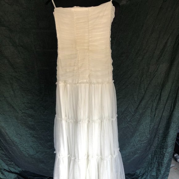 Jessica McClintock Lace Drop Waist Ivory Dress - Picture 3 of 8